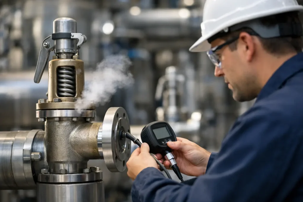 Como testar uma válvula de segurança industrial
