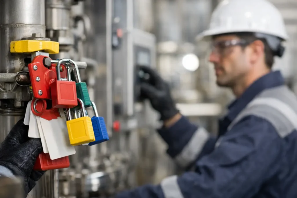 Bloqueio e etiquetagem industrial na prática